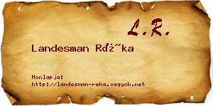 Landesman Réka névjegykártya